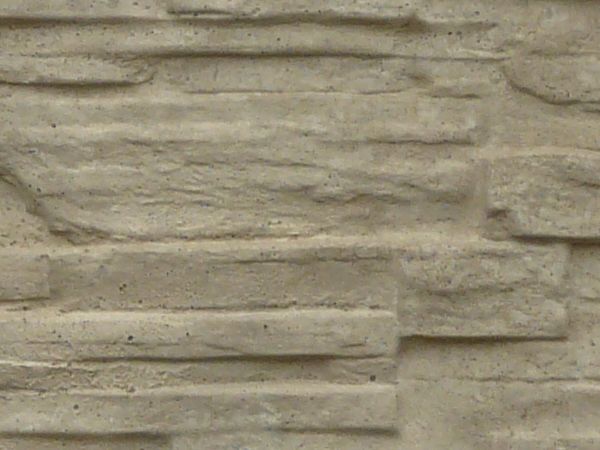 New grey slated stone deeply and consistently set.